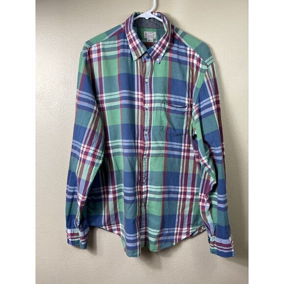 Quality Woven Shirts Tailored By J Crew 100% Cotton Large Long Sleeve Checkered - Picture 2 of 6